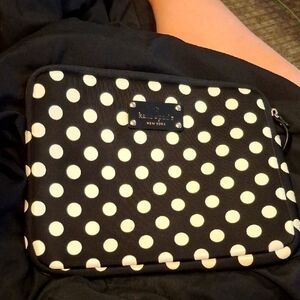 Kate Spade Black and White Polka Dot Pouch/ipad Sleeve